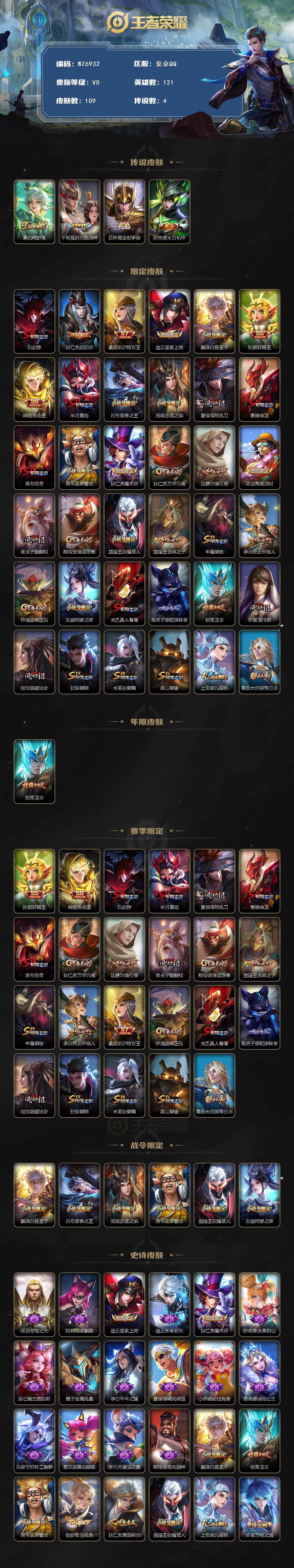 WZXS3449662王者荣耀账号详情图2