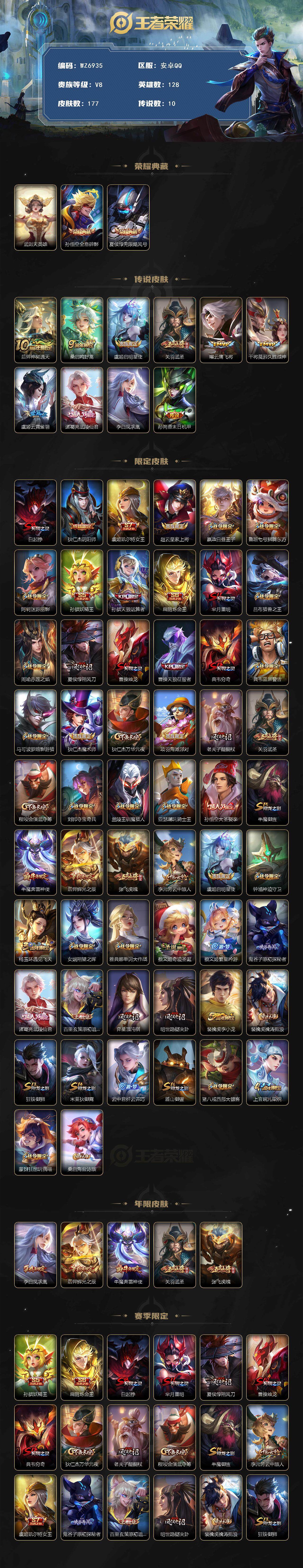 WZXS3449764王者荣耀账号详情图2