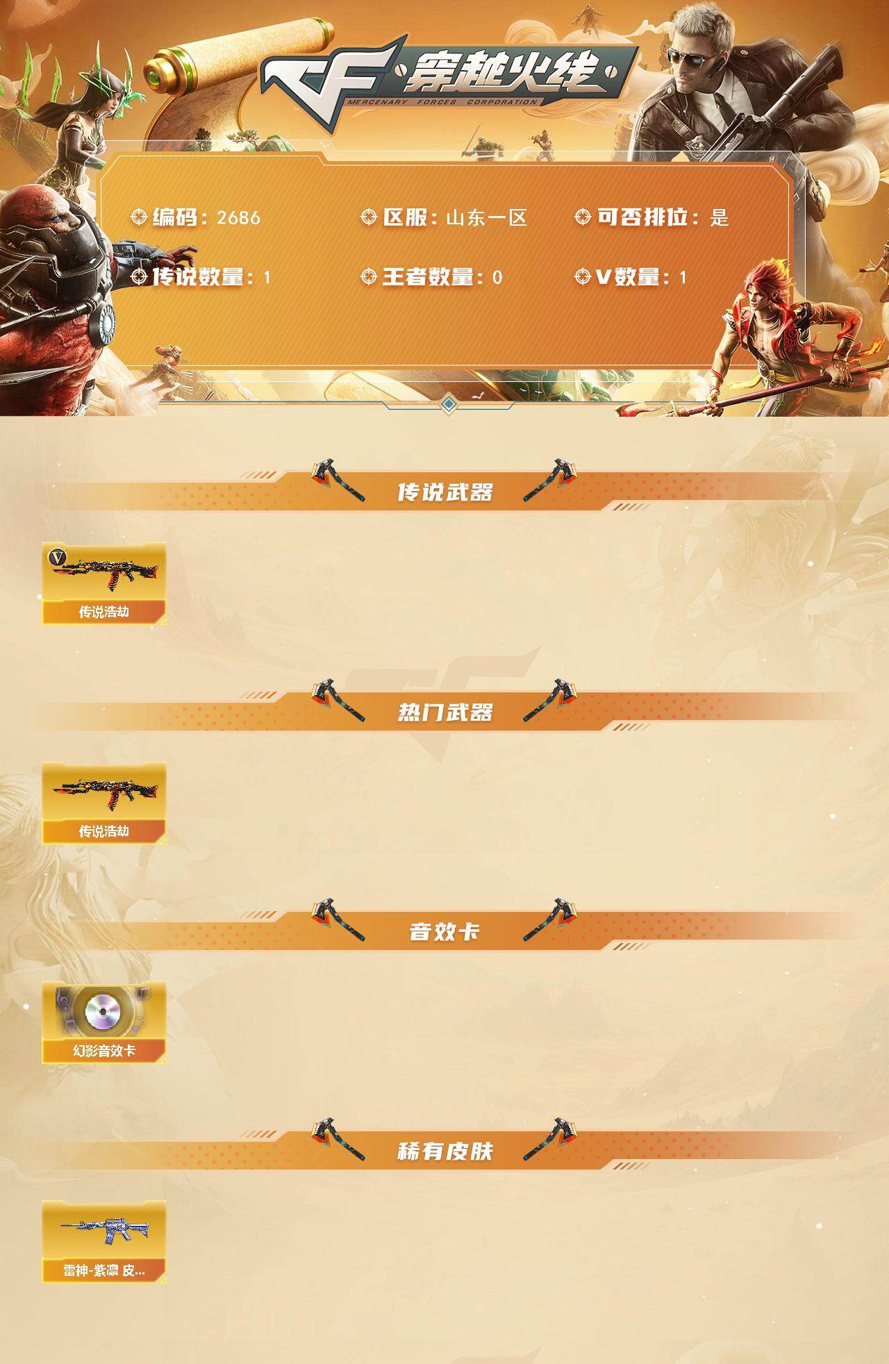 CFCMW454566穿越火线账号详情图2