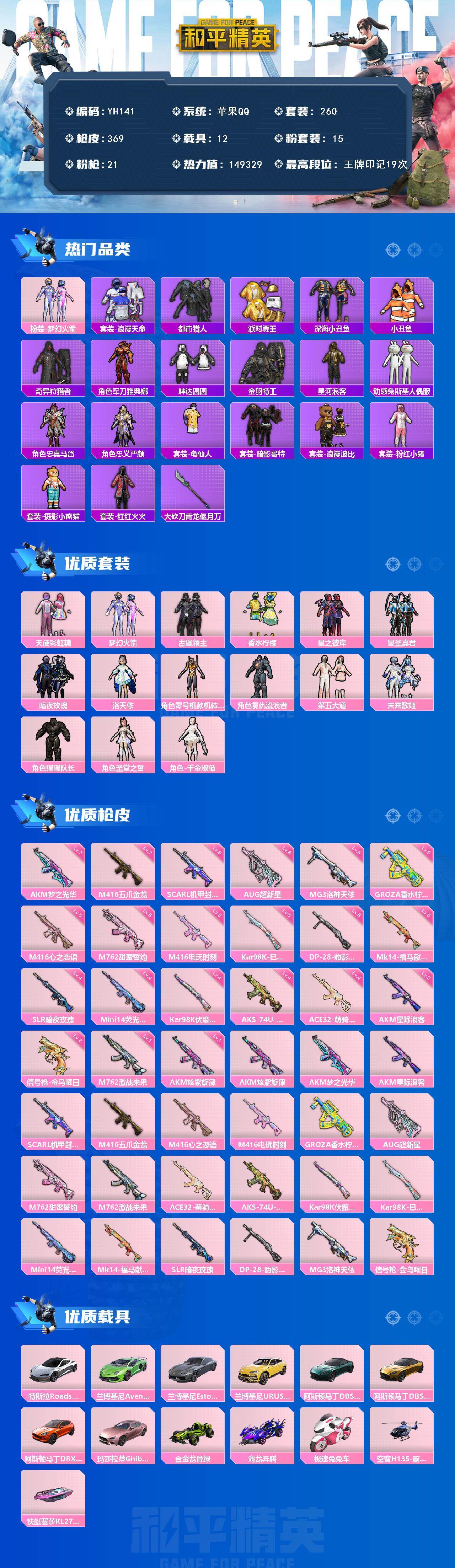 HPCMW4113485和平精英账号详情图2