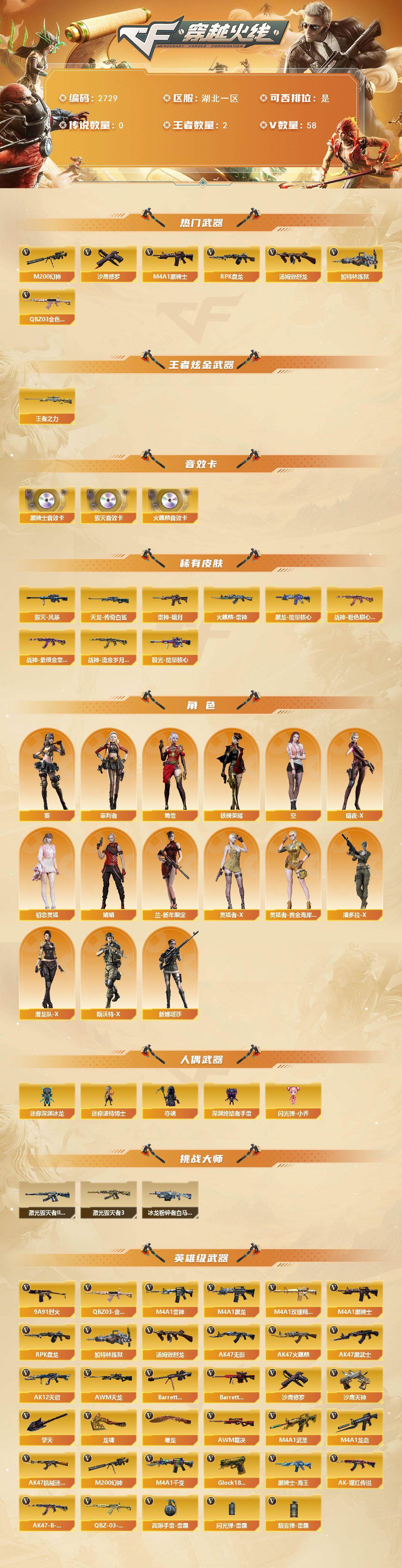 CFCMW455023穿越火线账号详情图2 CFCMW455023穿越火线账号详情图2