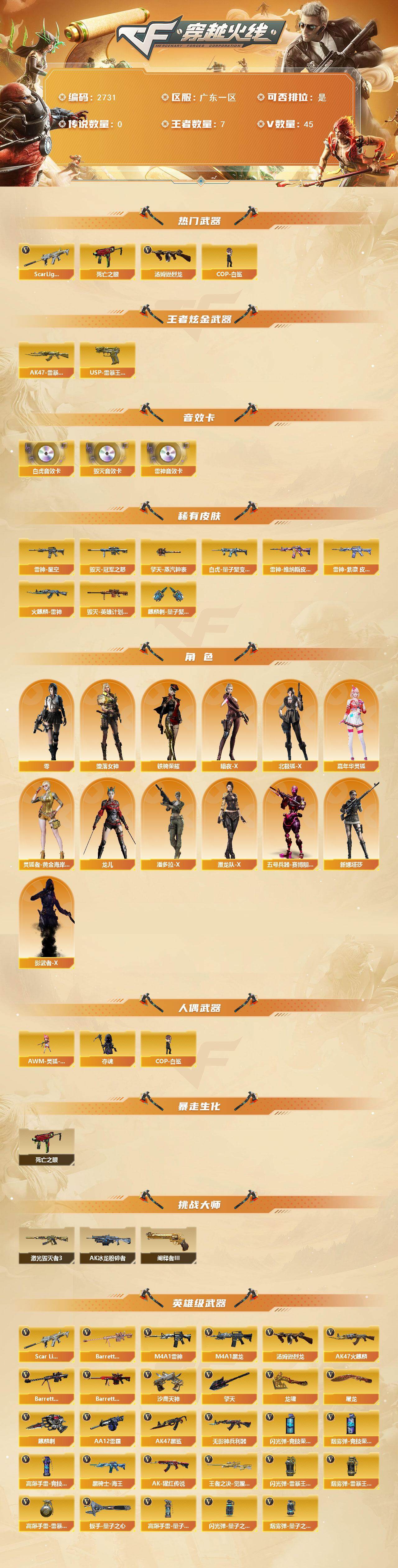 CFCMW455038穿越火线账号详情图2