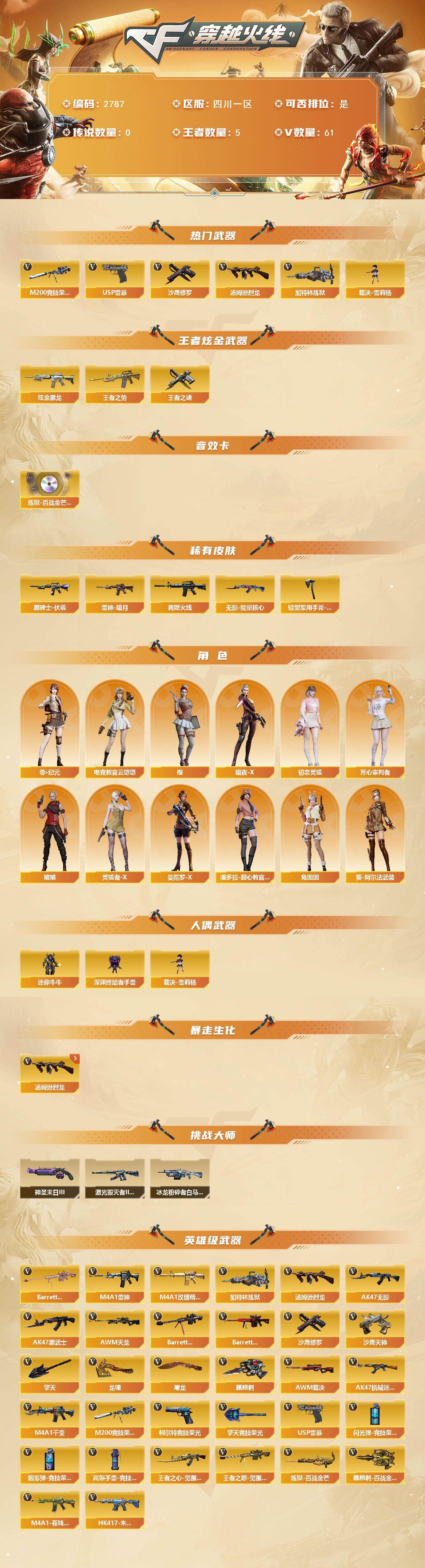 CFCMW456131穿越火线账号详情图2 CFCMW456131穿越火线账号详情图2