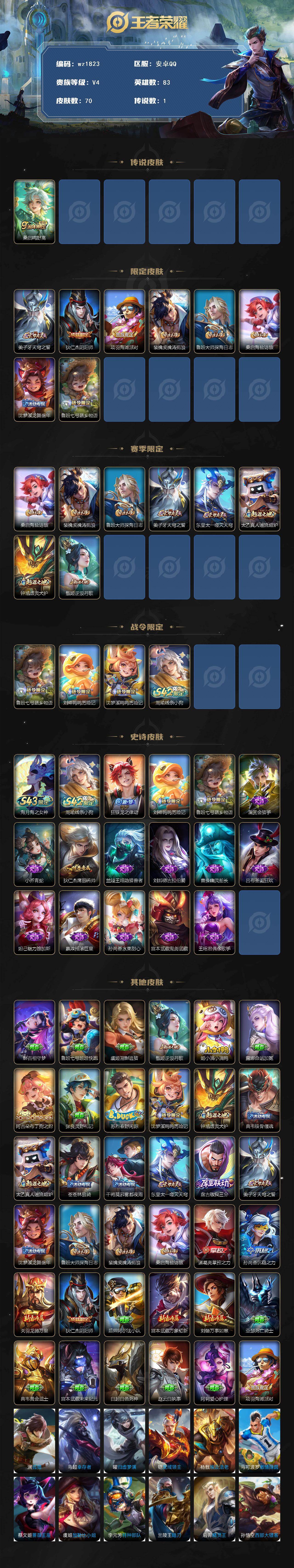 WZLX4327934王者荣耀账号详情图2