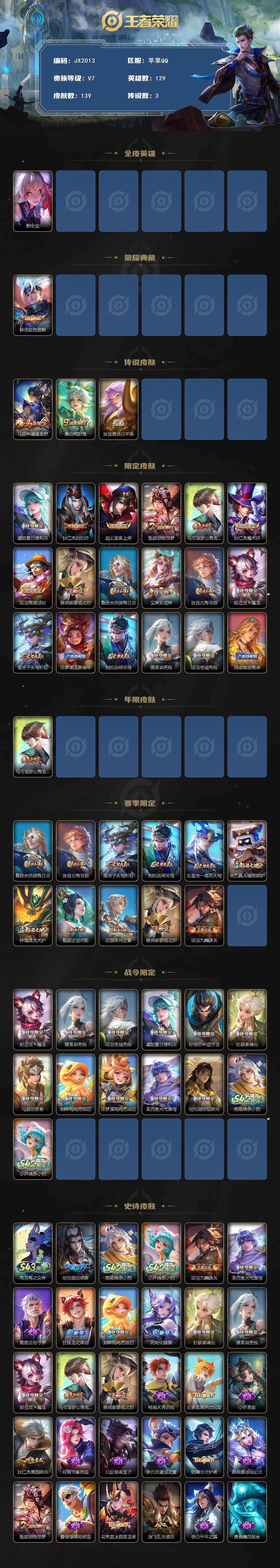 WZQM4342427王者荣耀账号详情图3