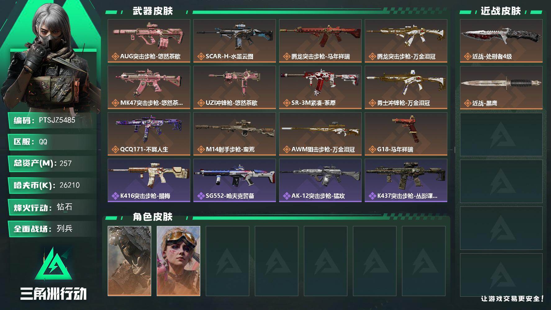 SJZQM4159326三角洲行动账号详情图3