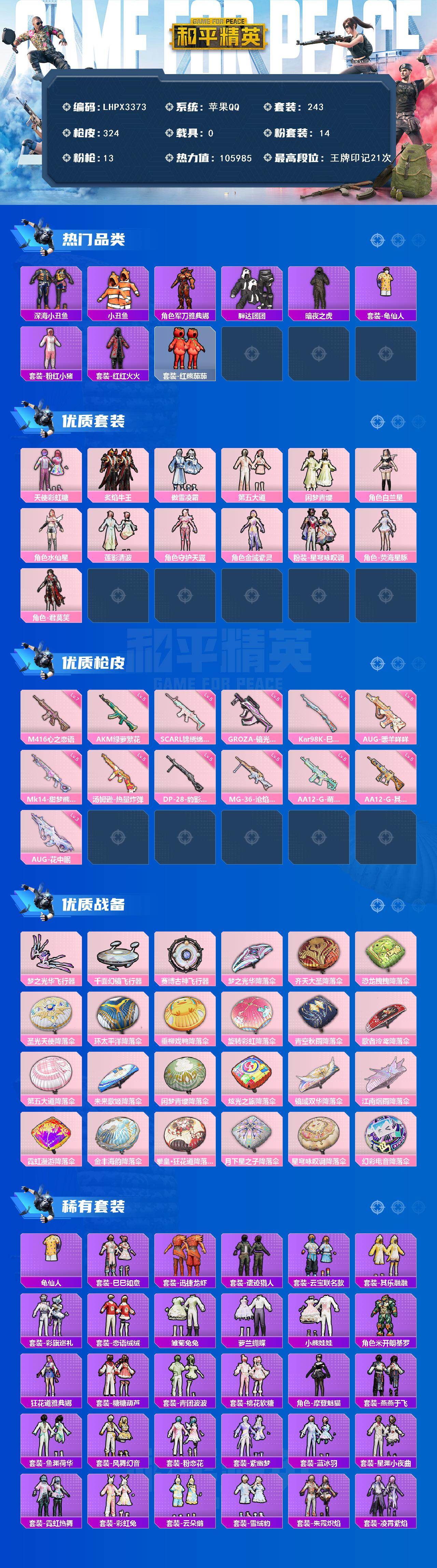 HPLE4244654和平精英账号详情图2