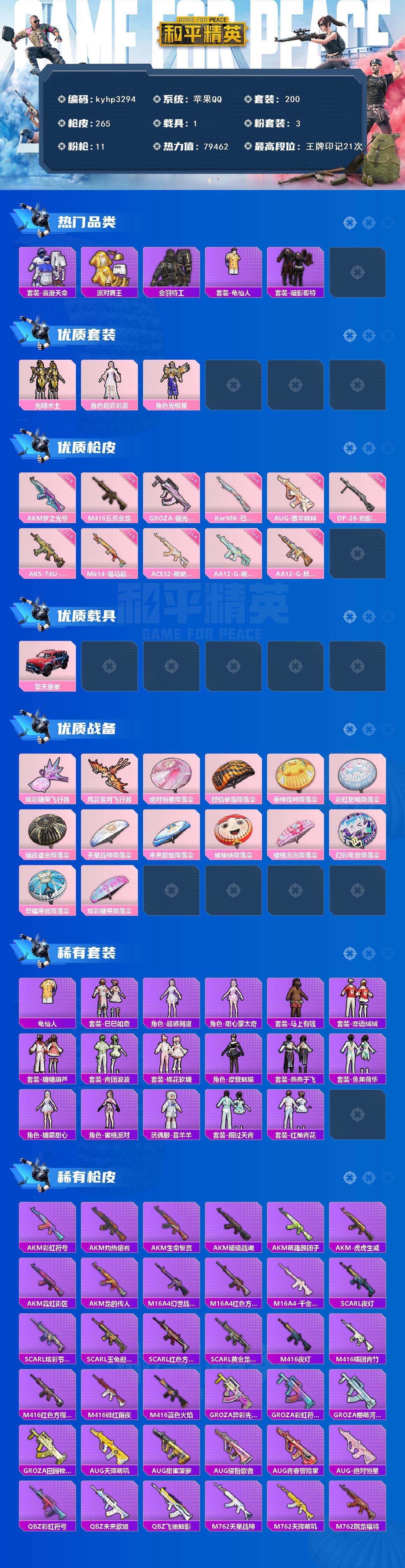HPLX4246845和平精英账号详情图2
