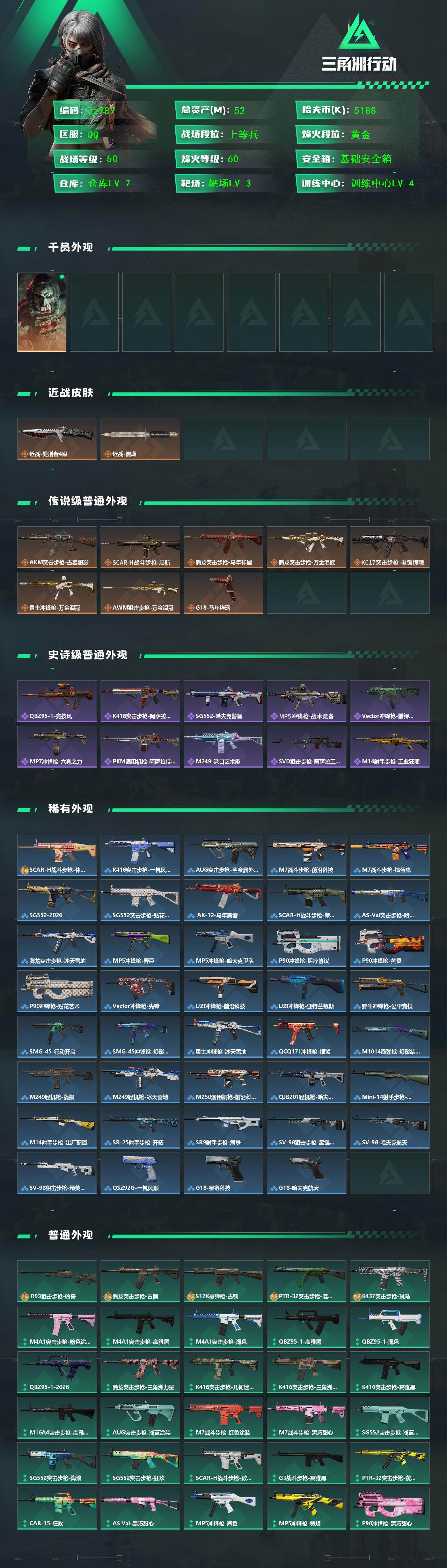 SJZYYT4152439三角洲行动账号详情图2 SJZYYT4152439三角洲行动账号详情图2