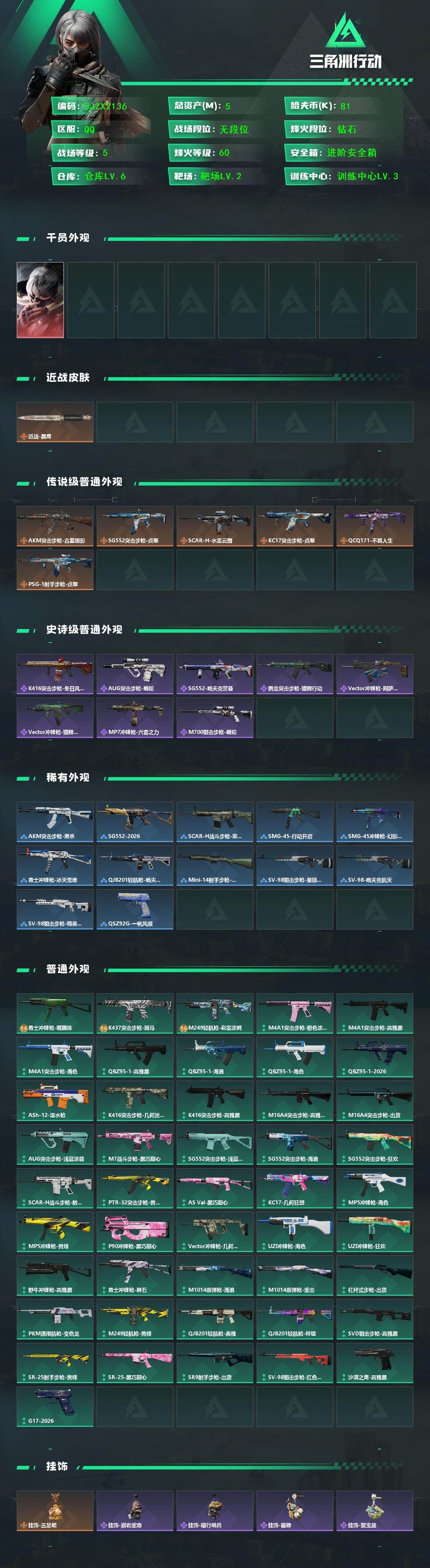 SJZEY4153095三角洲行动账号详情图2 SJZEY4153095三角洲行动账号详情图2