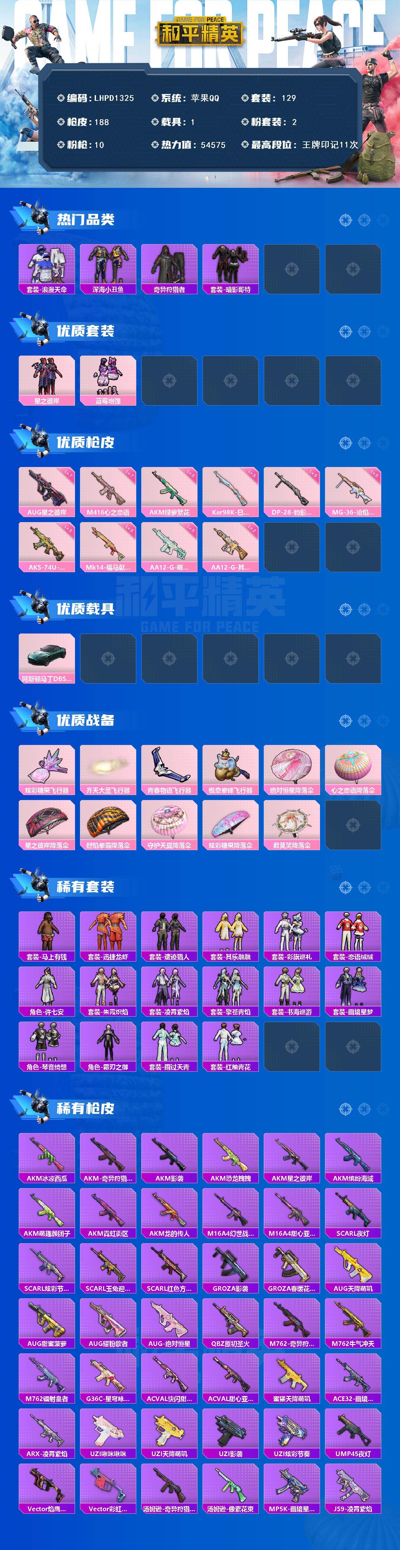 HPLE4248922和平精英账号详情图2 HPLE4248922和平精英账号详情图2