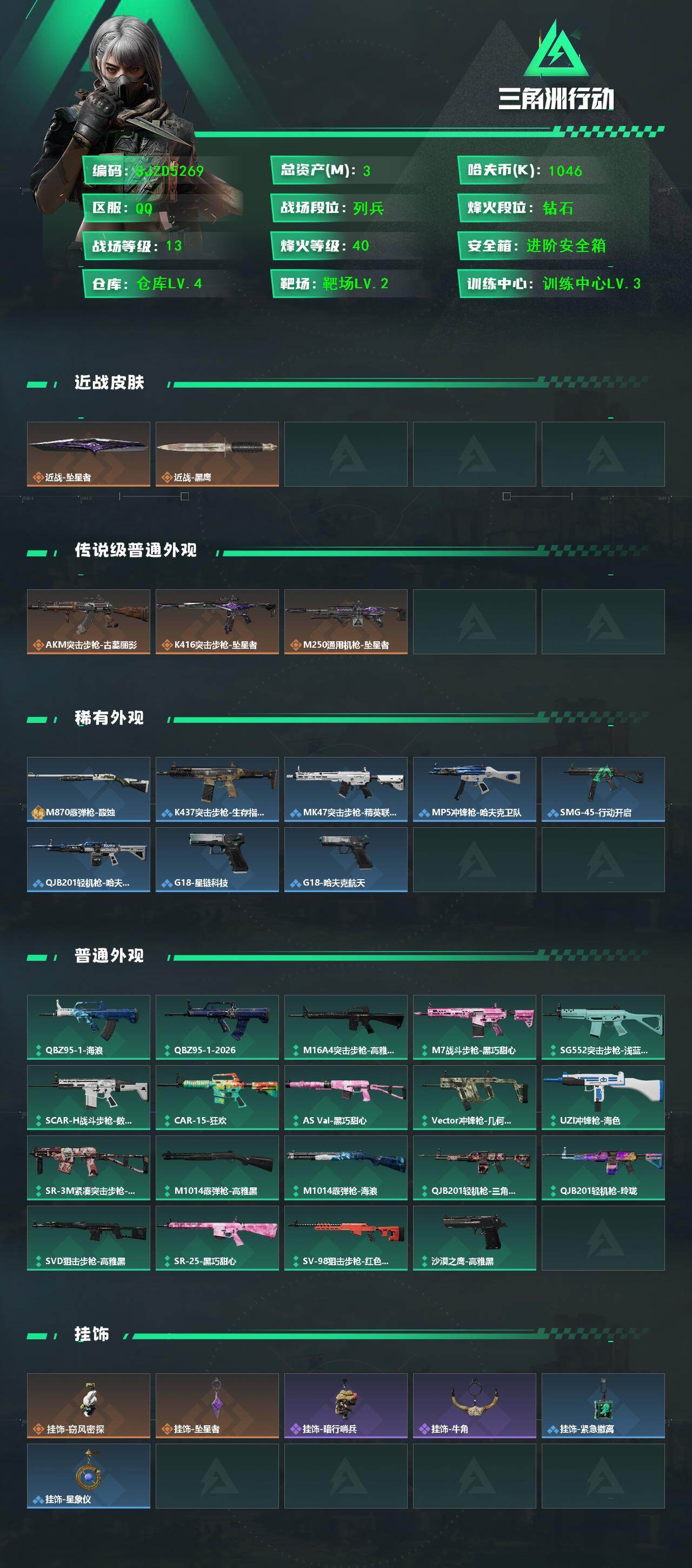 SJZEY4156521三角洲行动账号详情图2 SJZEY4156521三角洲行动账号详情图2