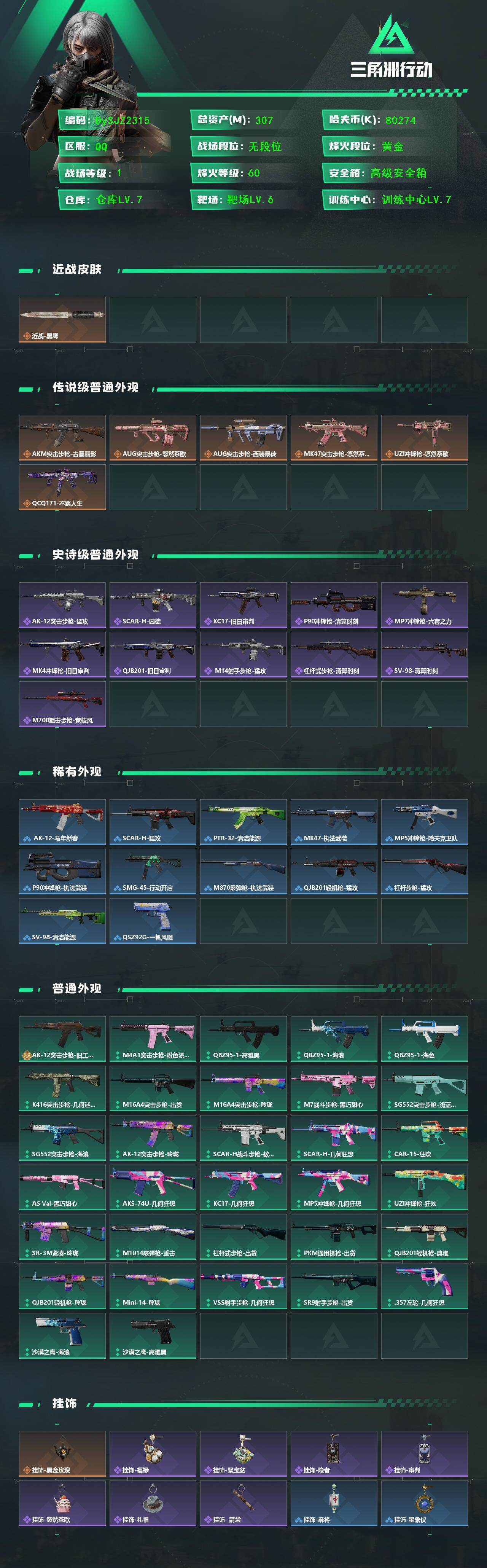 SJZYYT4155654三角洲行动账号详情图2 SJZYYT4155654三角洲行动账号详情图2