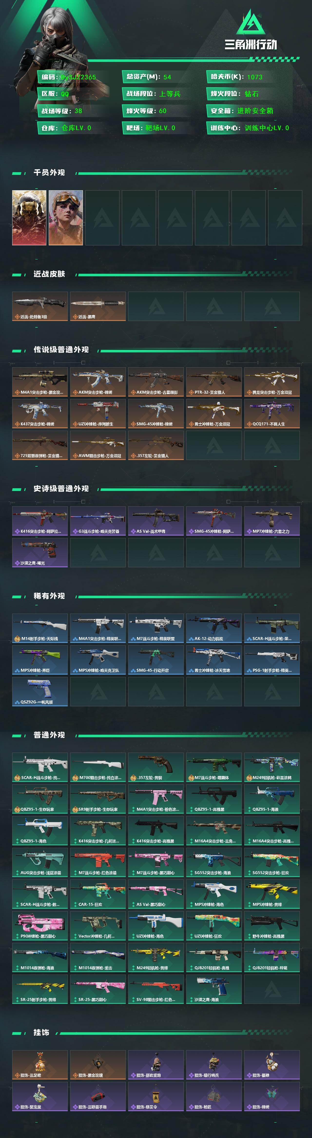 SJZYYT4157838三角洲行动账号详情图2 SJZYYT4157838三角洲行动账号详情图2