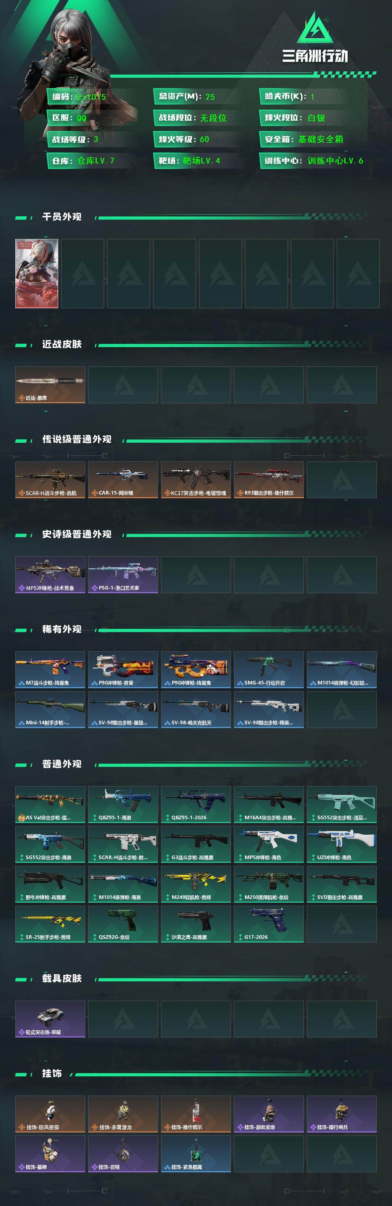 SJZYYT4158139三角洲行动账号详情图2 SJZYYT4158139三角洲行动账号详情图2