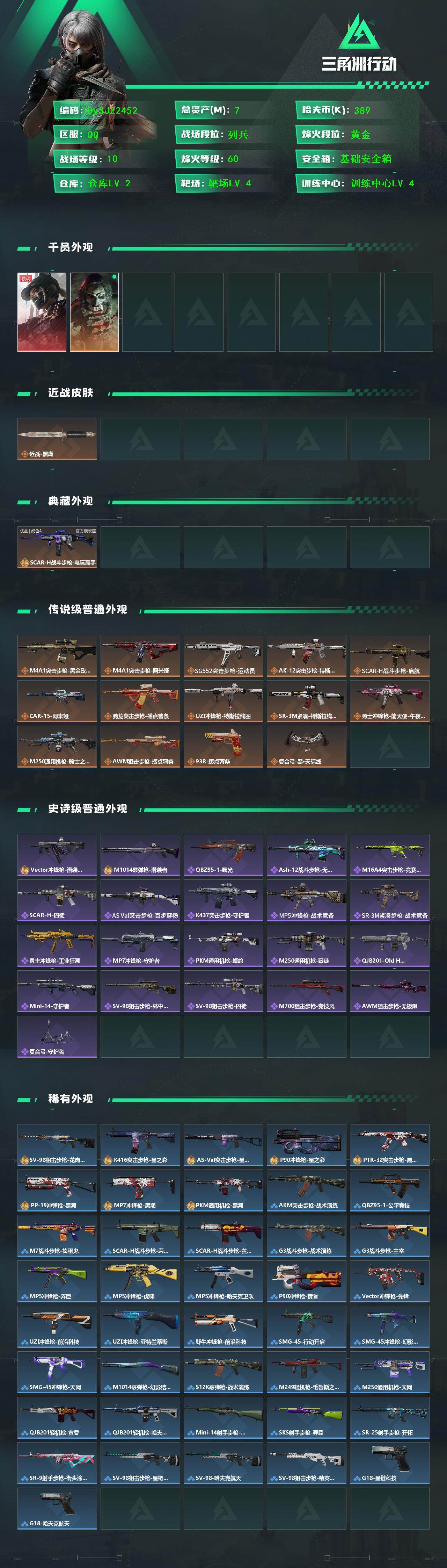 SJZYYT4159610三角洲行动账号详情图2 SJZYYT4159610三角洲行动账号详情图2