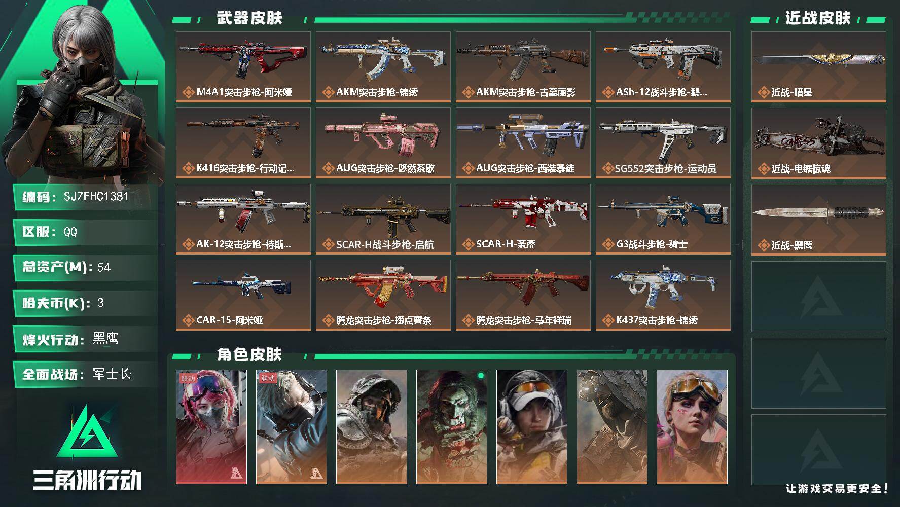 SJZQM4160683三角洲行动账号详情图3