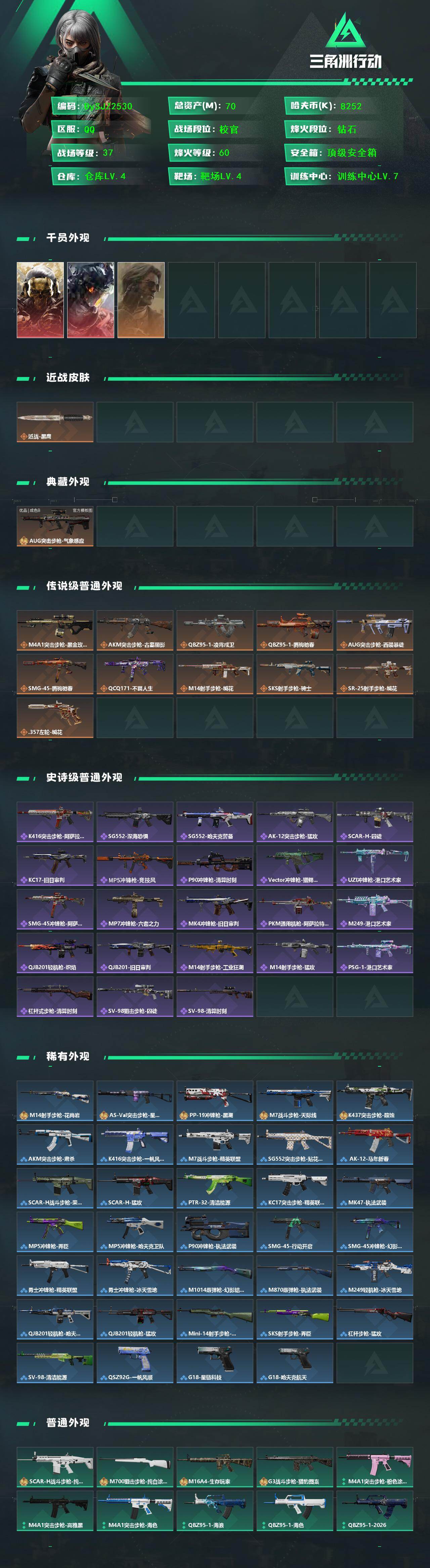 SJZYYT4160852三角洲行动账号详情图2 SJZYYT4160852三角洲行动账号详情图2