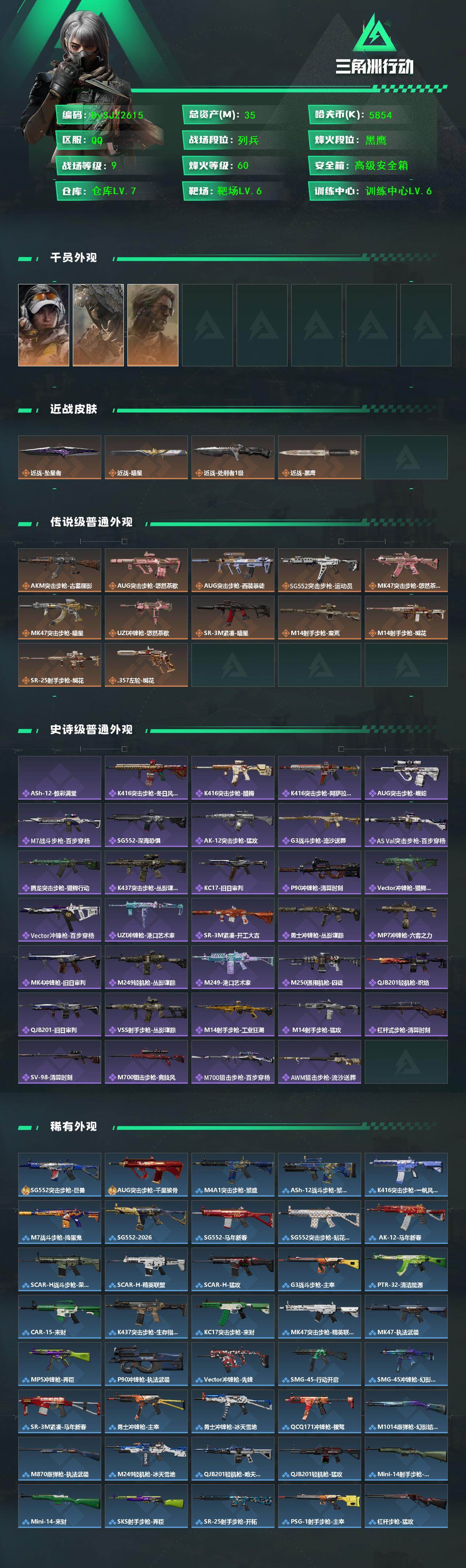 SJZYYT4161870三角洲行动账号详情图2 SJZYYT4161870三角洲行动账号详情图2