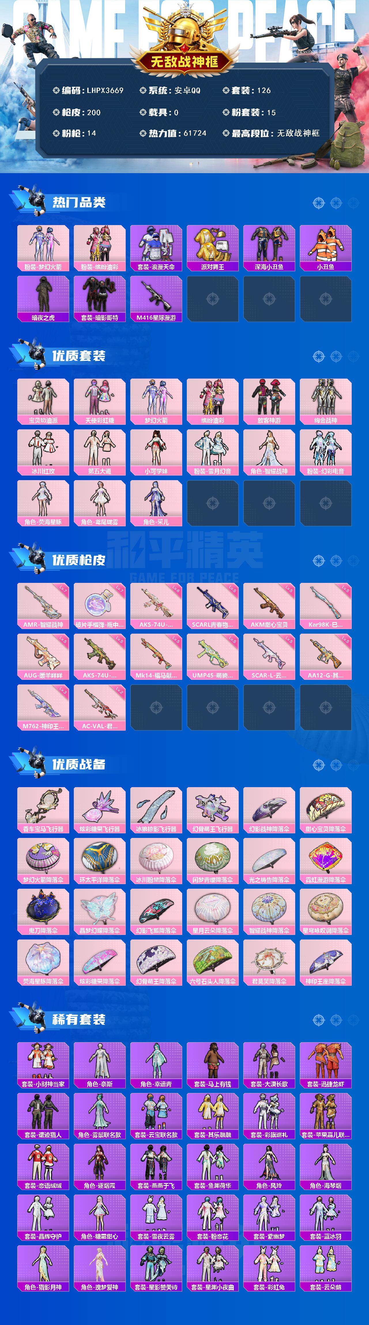 HPLX4259047和平精英账号详情图2