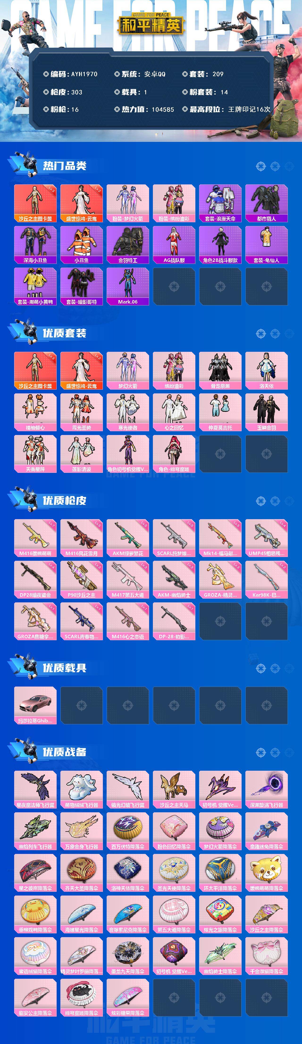 HPLE4263482和平精英账号详情图2