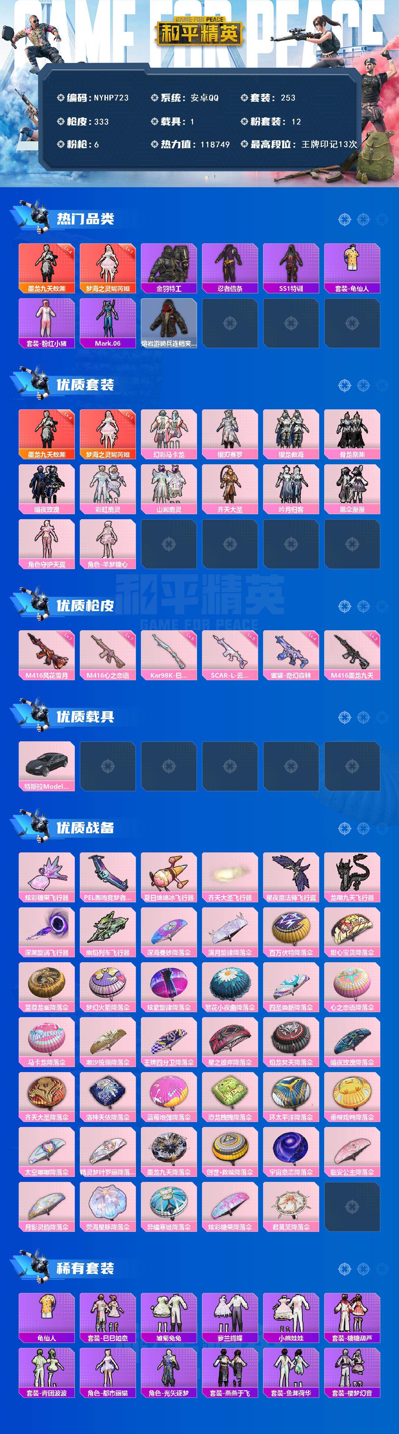 HPLX4263518和平精英账号详情图2
