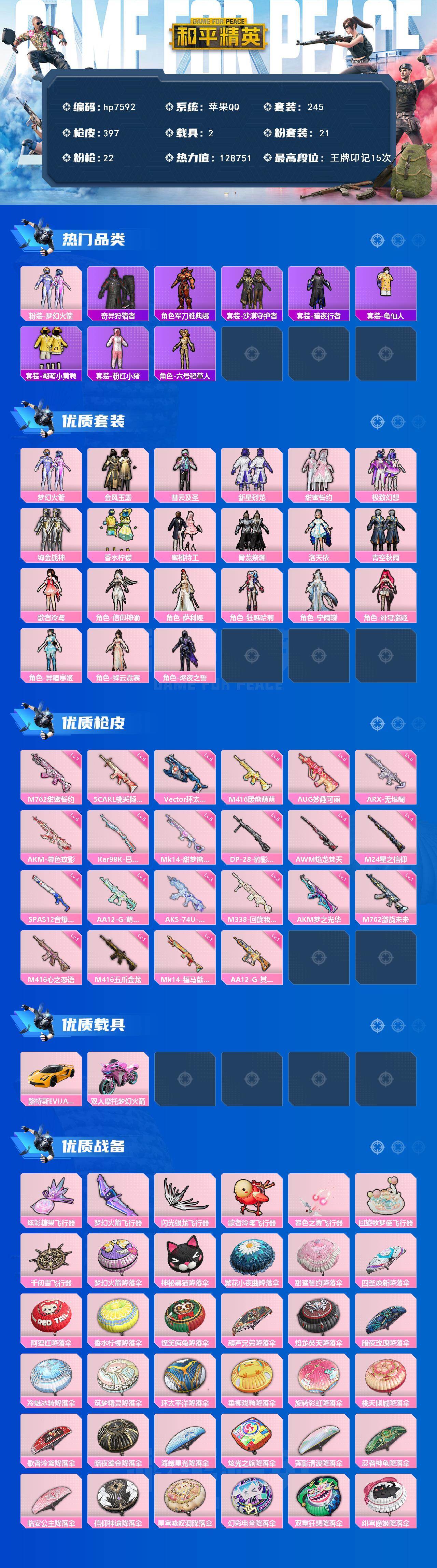 HPLX4284404和平精英账号详情图2