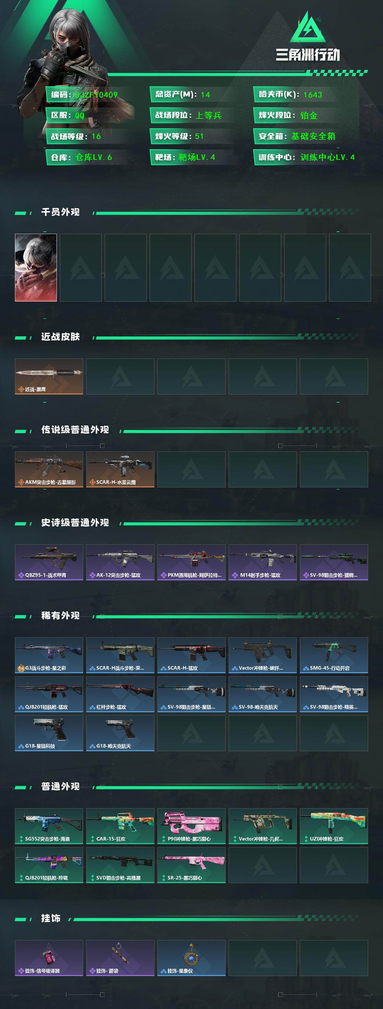 SJZEY4185706三角洲行动账号详情图2 SJZEY4185706三角洲行动账号详情图2