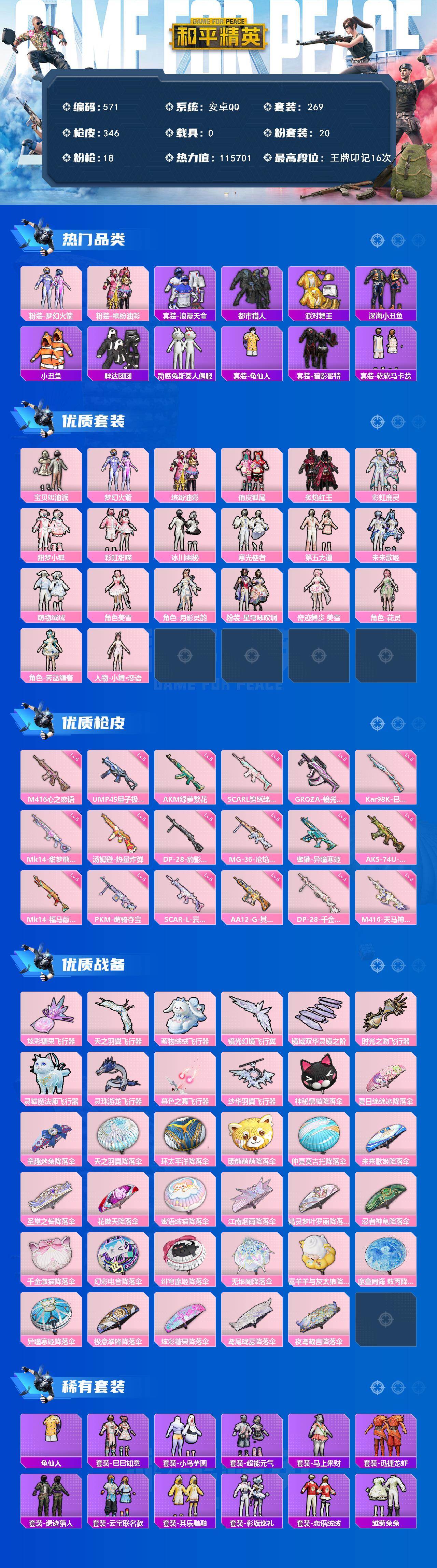 HPLX4296410和平精英账号详情图3