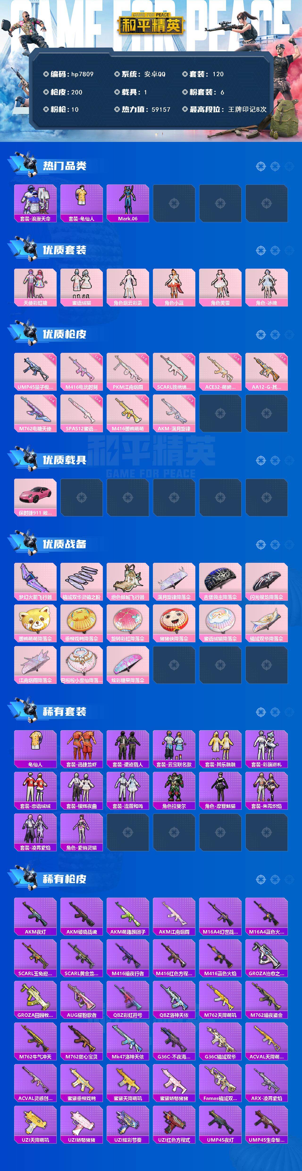 HPLX4289545和平精英账号详情图2