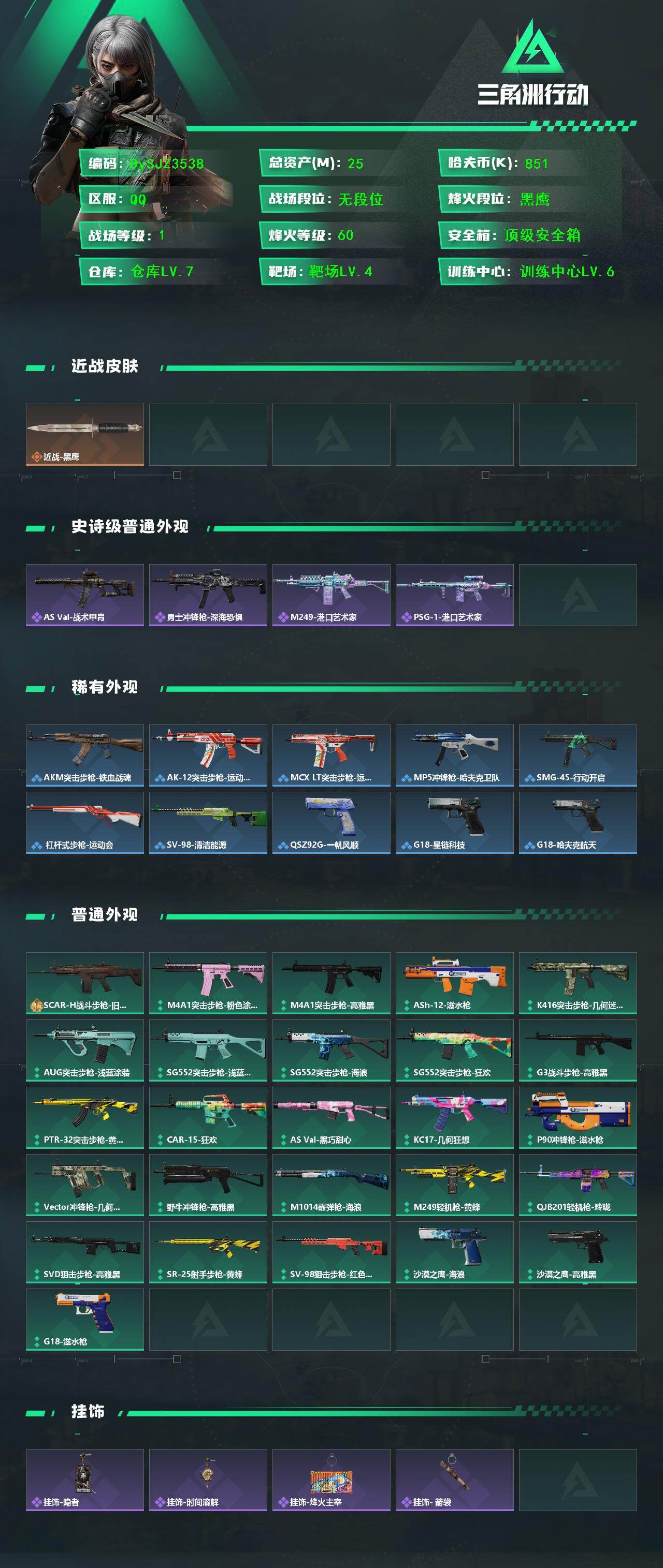 SJZYYT4194184三角洲行动账号详情图2 SJZYYT4194184三角洲行动账号详情图2