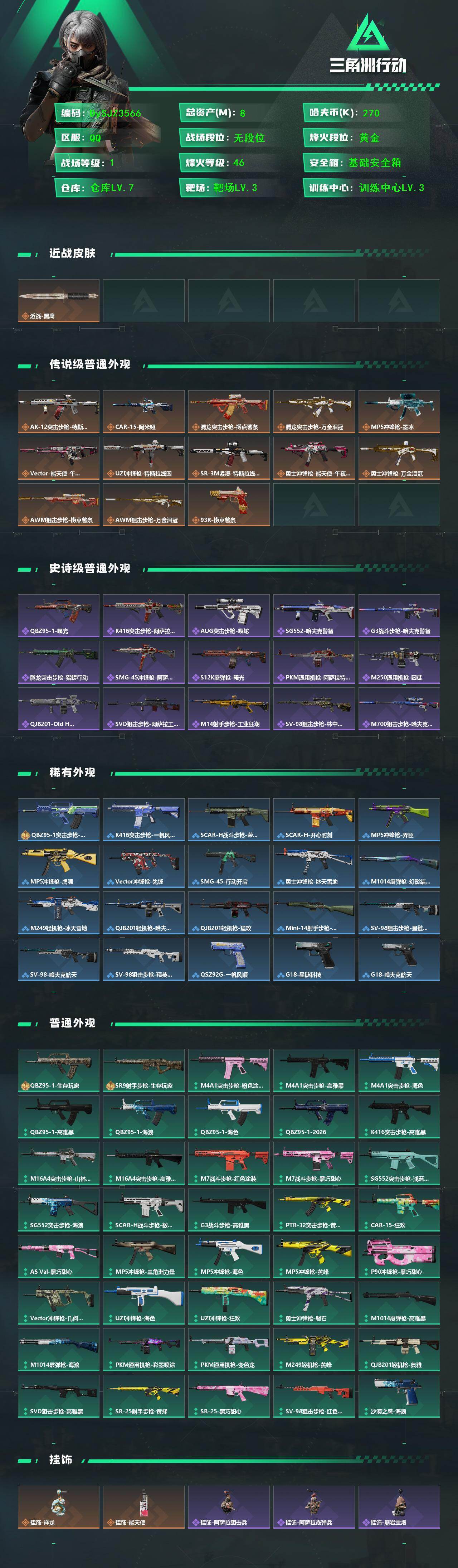 SJZYYT4195450三角洲行动账号详情图2 SJZYYT4195450三角洲行动账号详情图2