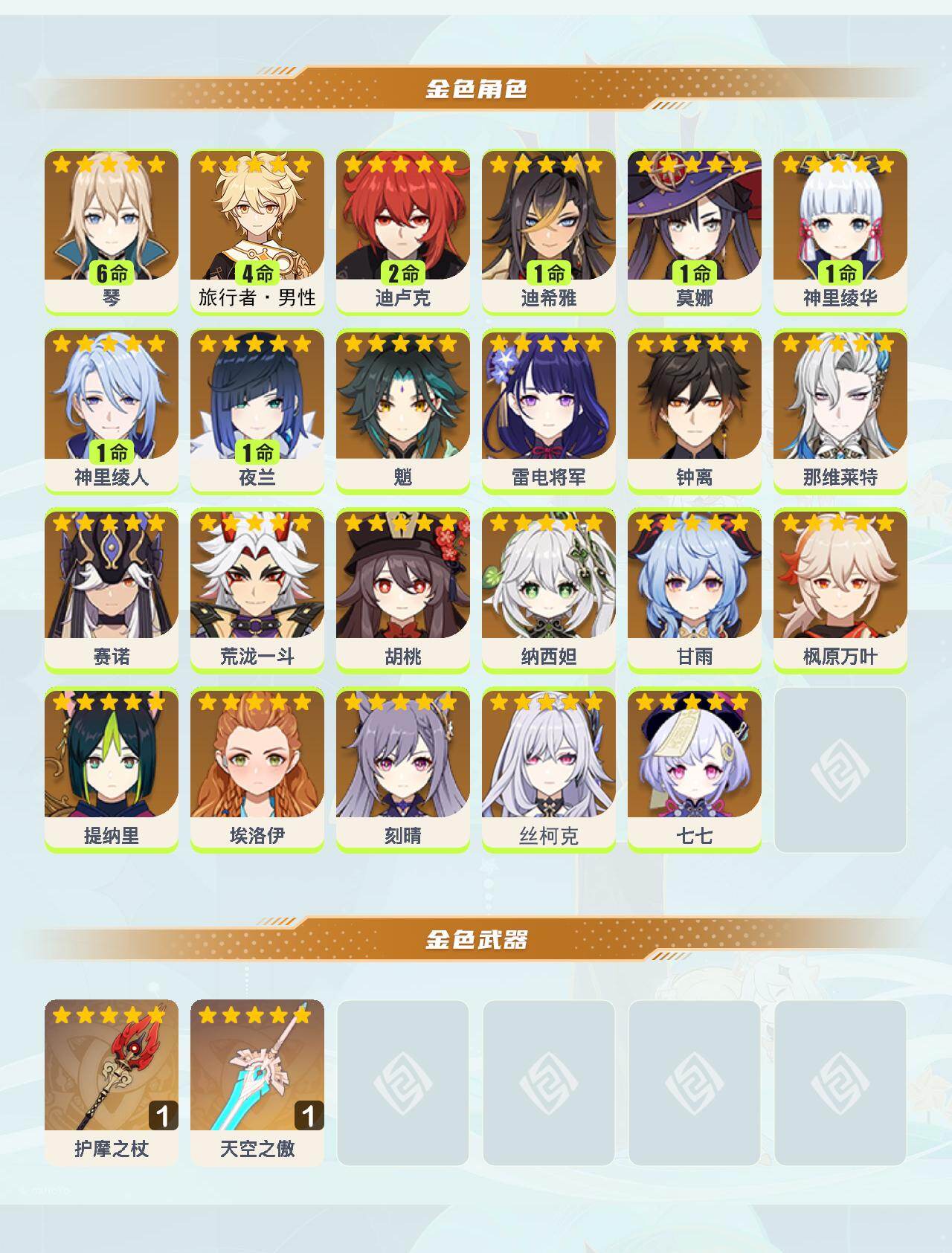 YSEY48516原神账号详情图3 YSEY48516原神账号详情图3