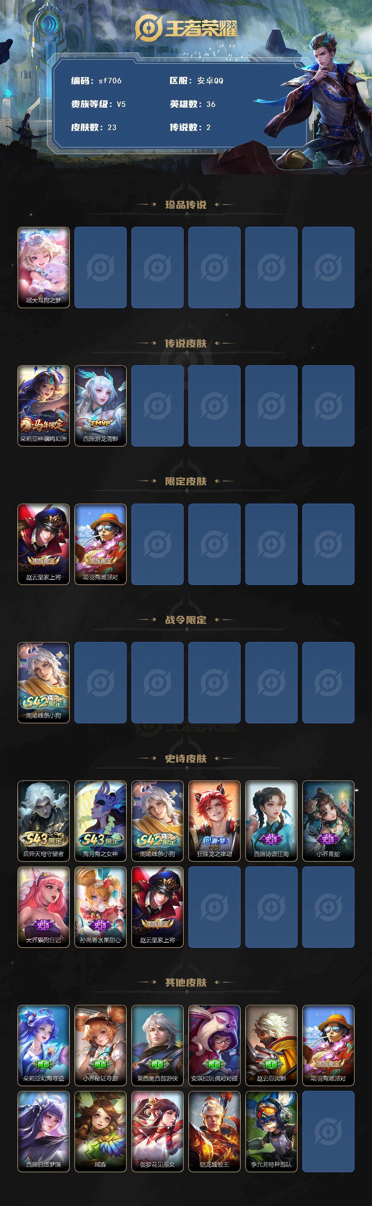 WZYYT4500083王者荣耀账号详情图2 WZYYT4500083王者荣耀账号详情图2