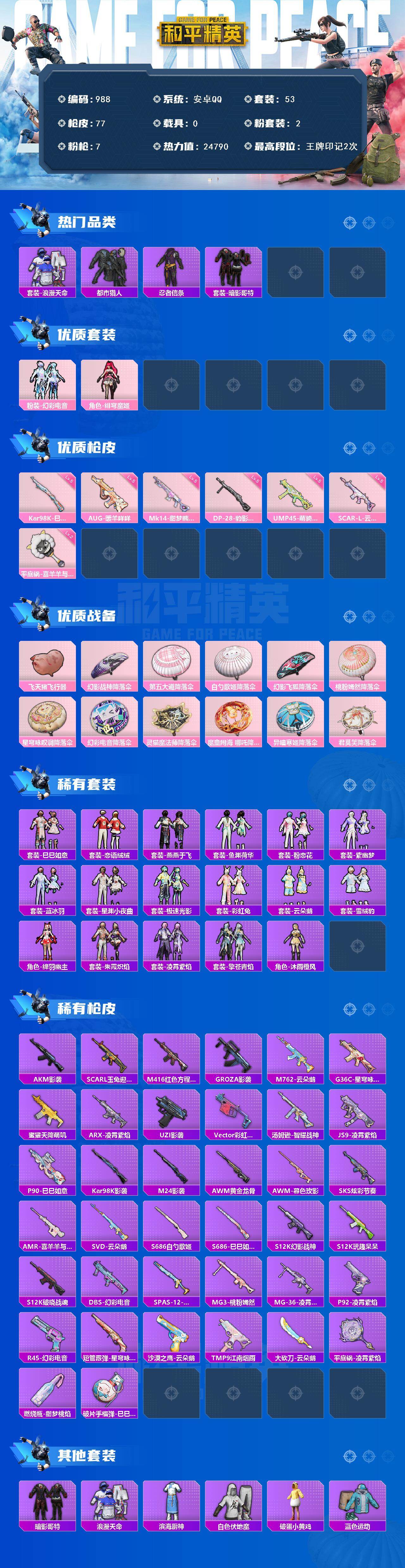 HPLX4296055和平精英账号详情图2