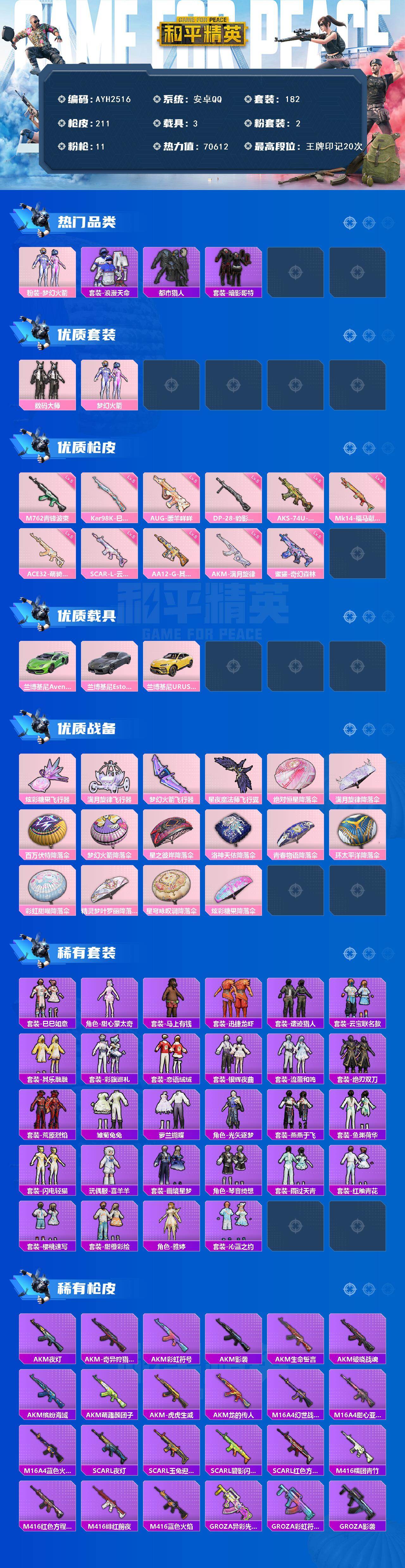 HPLX4297952和平精英账号详情图2