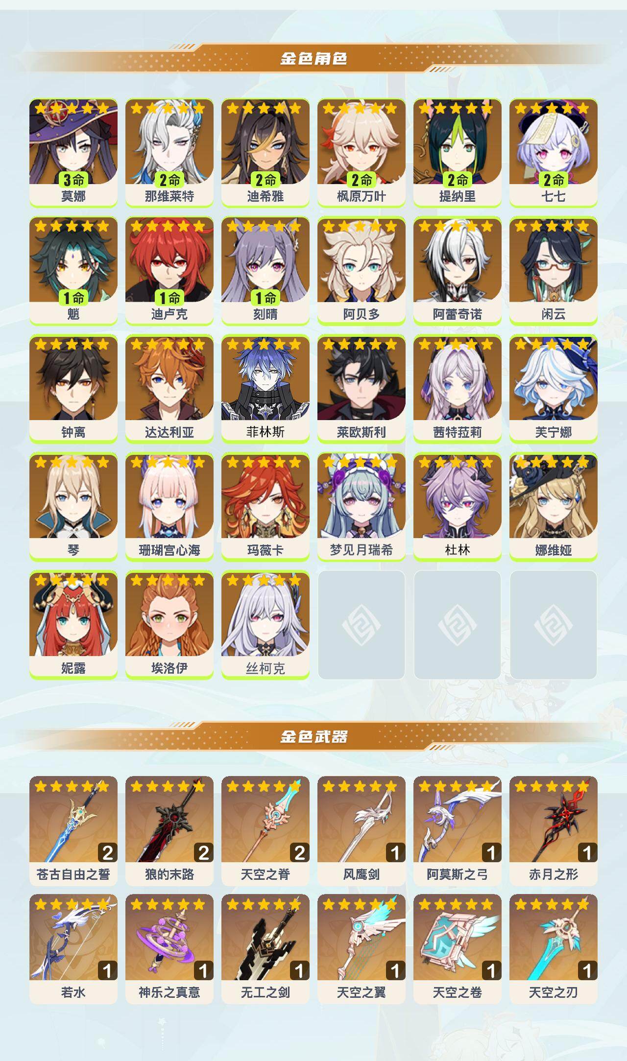 YSEY49534原神账号详情图3 YSEY49534原神账号详情图3