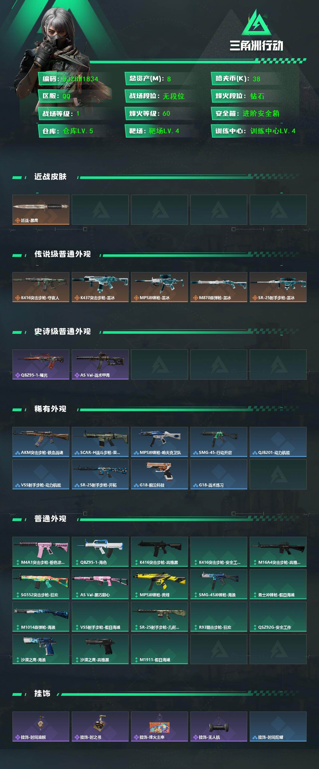 SJZEY4222139三角洲行动账号详情图2 SJZEY4222139三角洲行动账号详情图2