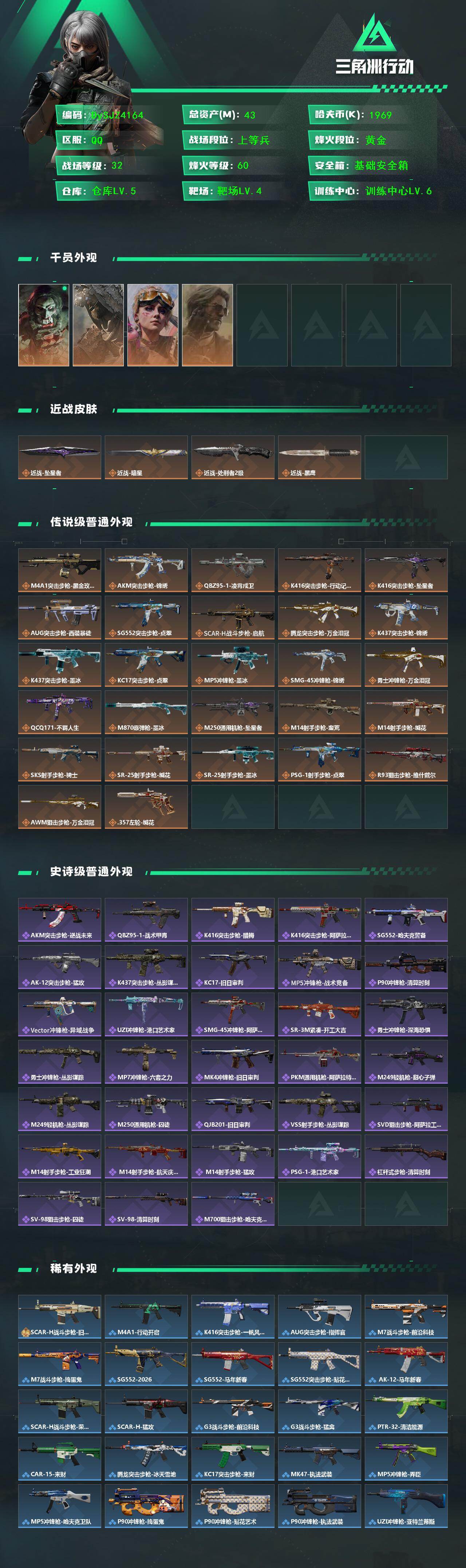SJZYYT4223558三角洲行动账号详情图2 SJZYYT4223558三角洲行动账号详情图2