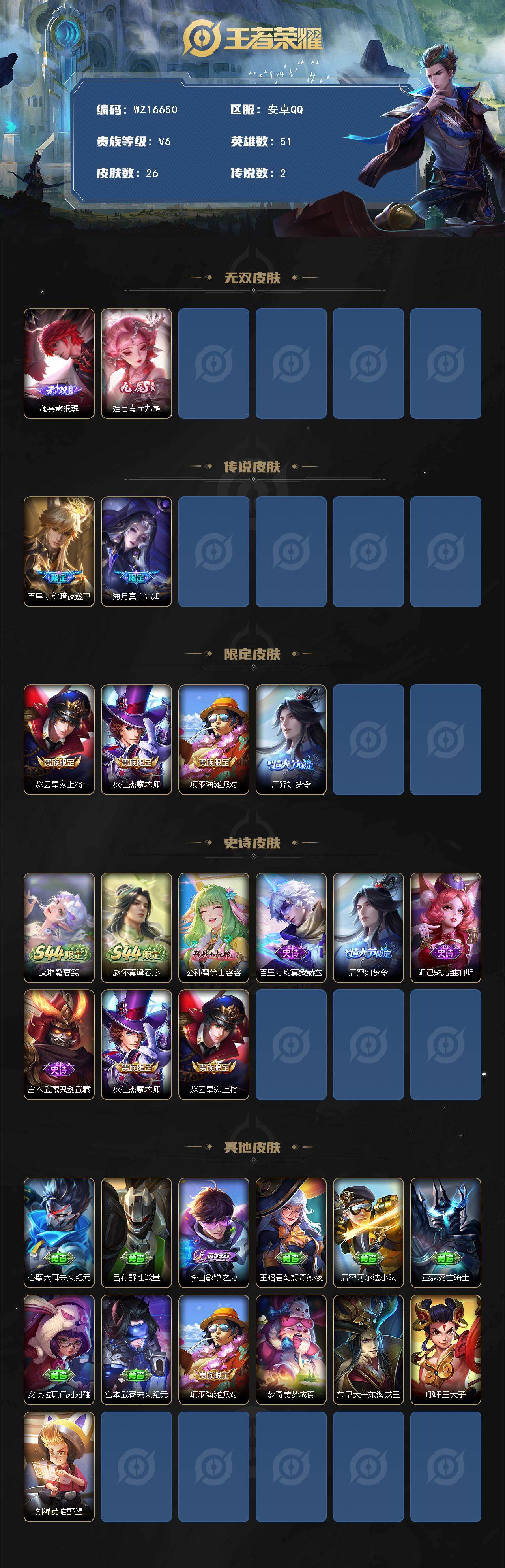 WZXS4631830王者荣耀账号详情图2