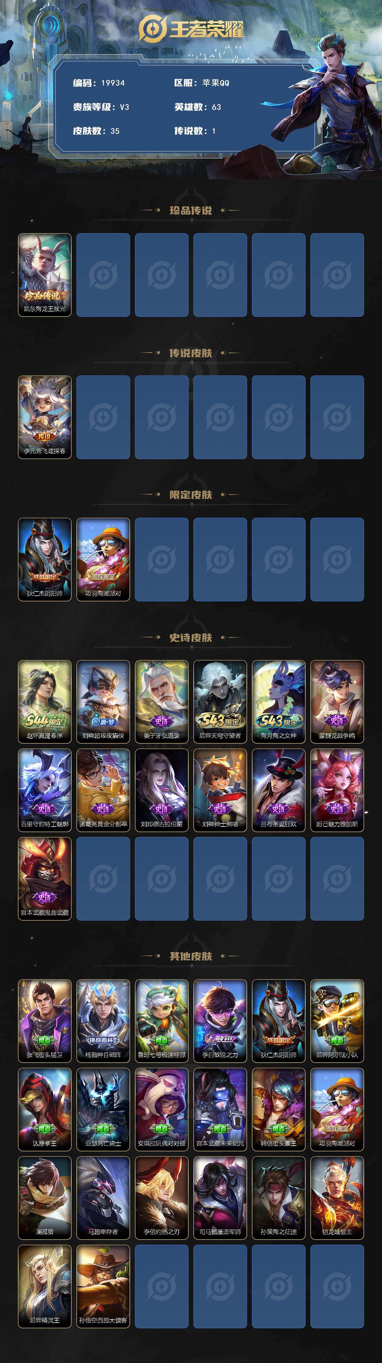 WZEY4640174王者荣耀账号详情图2 WZEY4640174王者荣耀账号详情图2