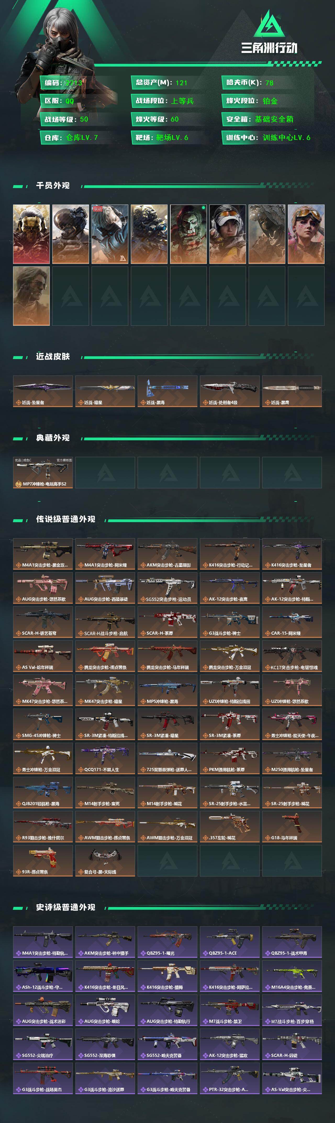 SJZMMN4296093三角洲行动账号详情图3 SJZMMN4296093三角洲行动账号详情图3