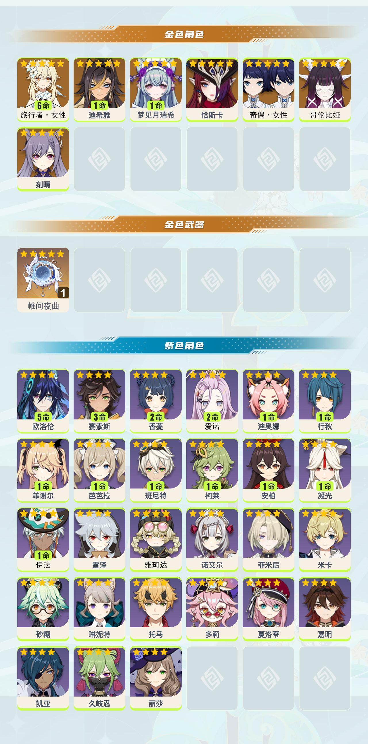 YSEY412760原神账号详情图2 YSEY412760原神账号详情图2