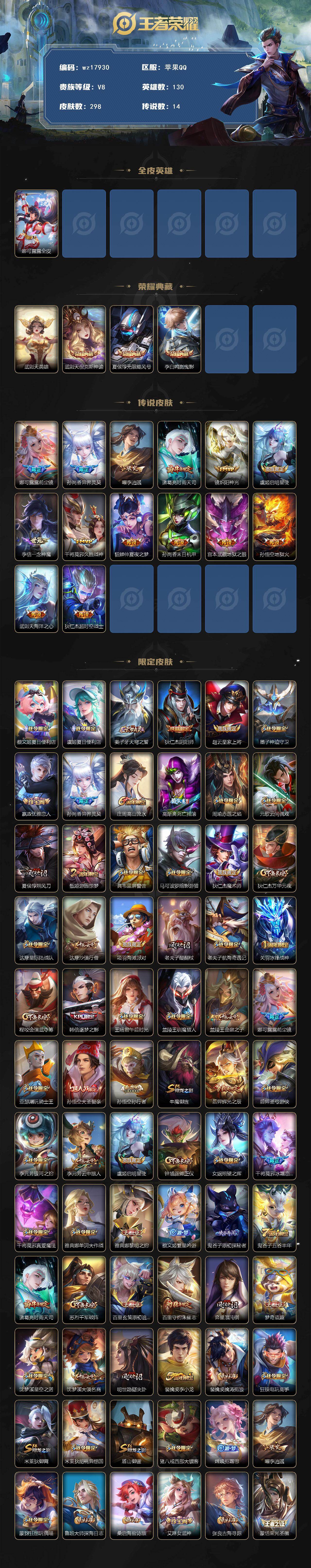 WZMMN4726784王者荣耀账号详情图3