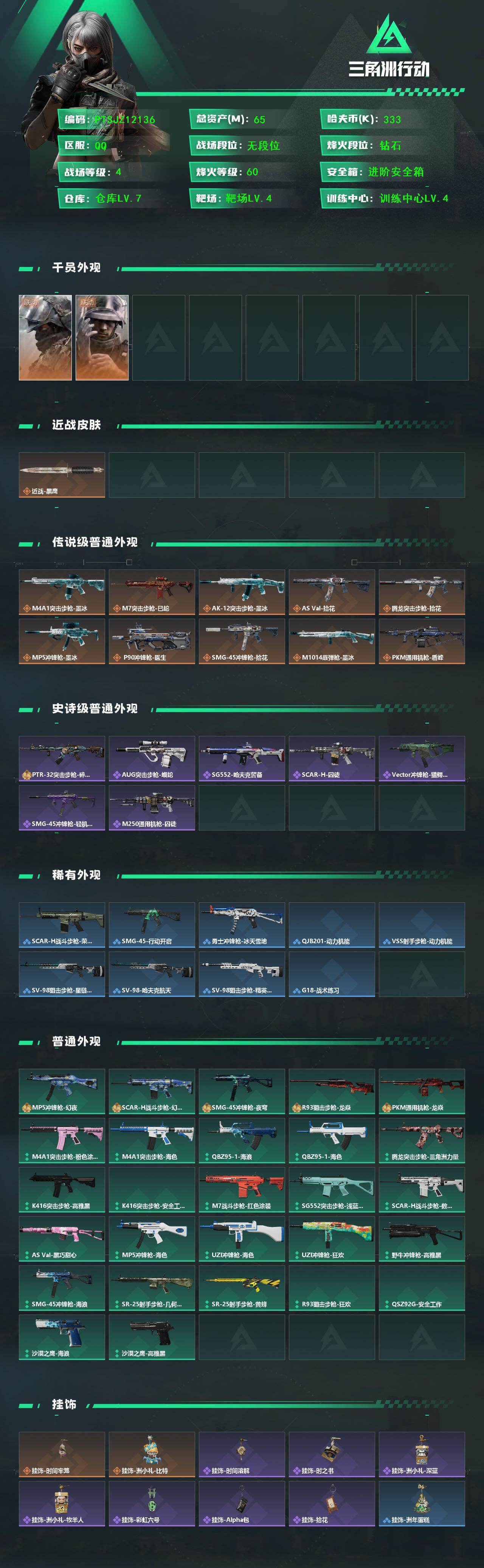 SJZMMN4377673三角洲行动账号详情图3 SJZMMN4377673三角洲行动账号详情图3