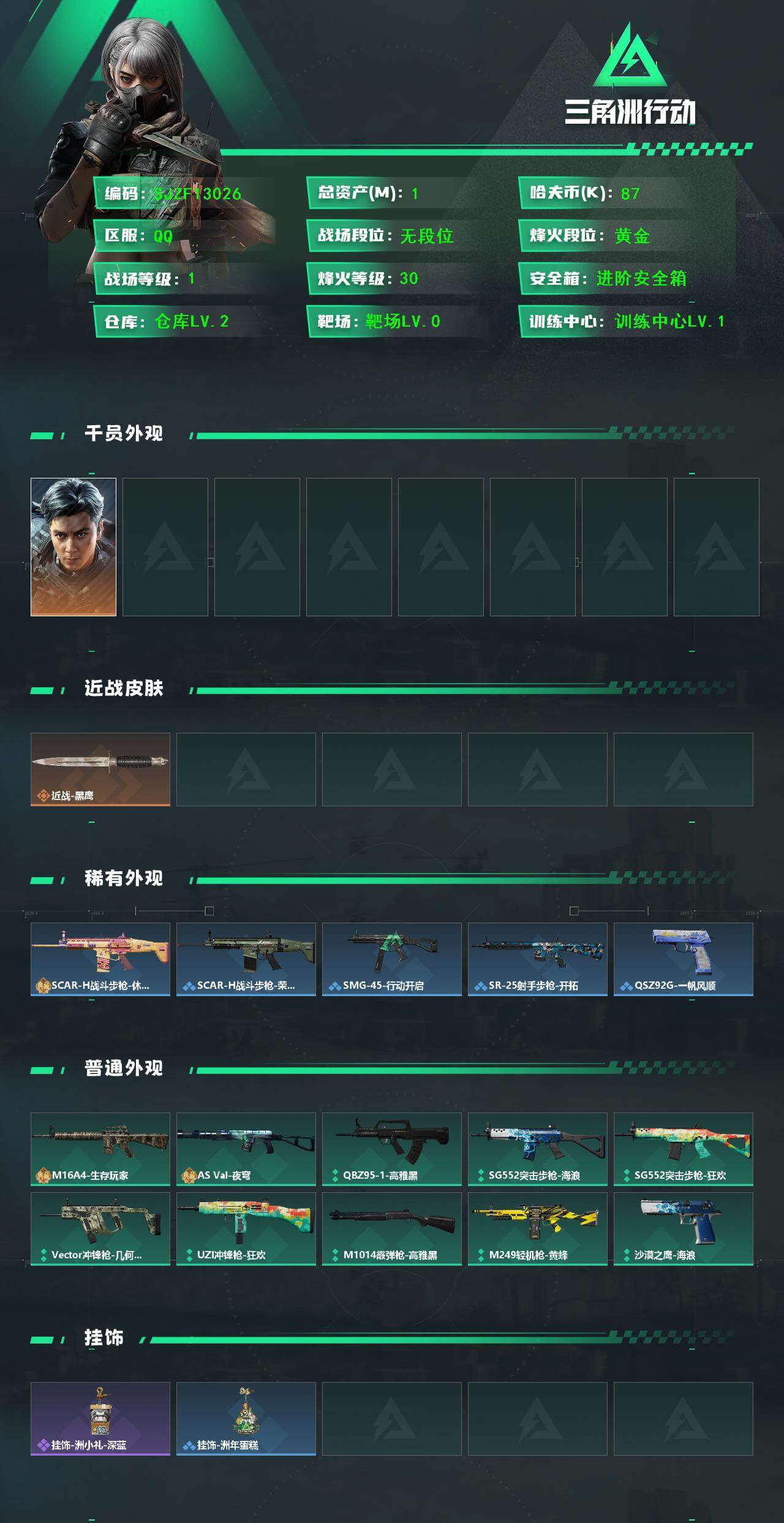 SJZEY4378376三角洲行动账号详情图2 SJZEY4378376三角洲行动账号详情图2