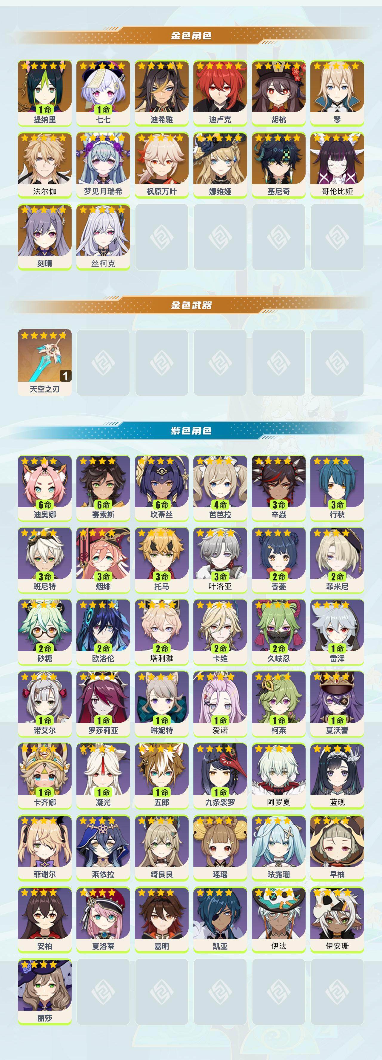 YSEY414316原神账号详情图2 YSEY414316原神账号详情图2