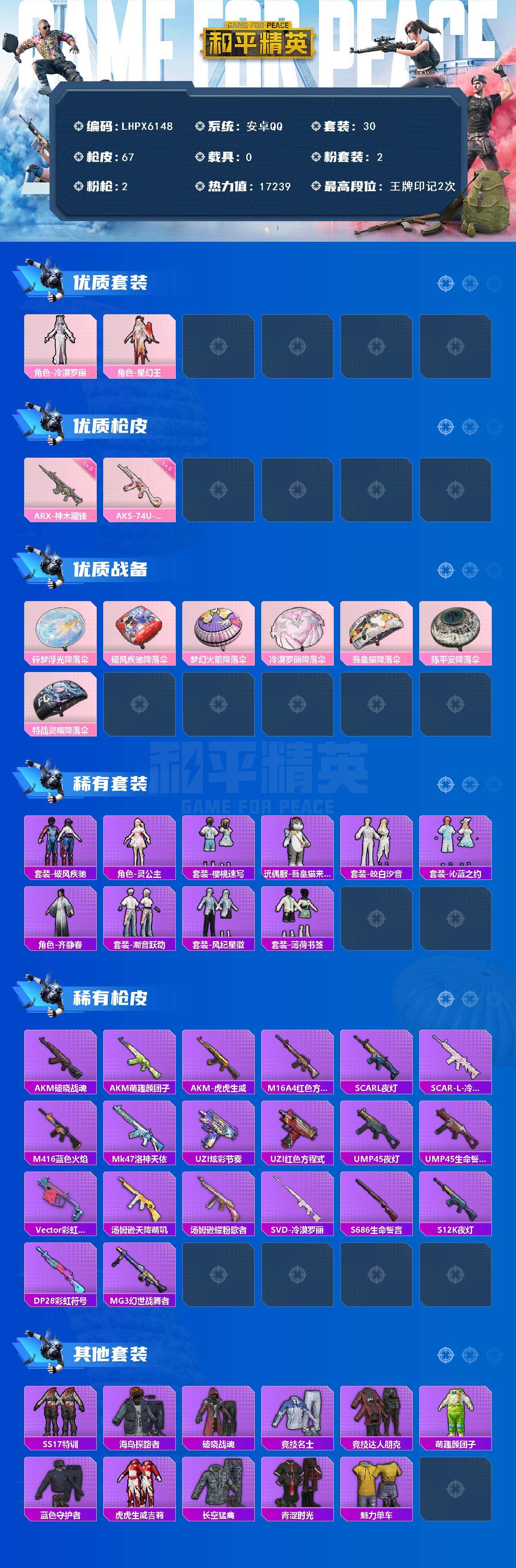 HPLE4464890和平精英账号详情图2
