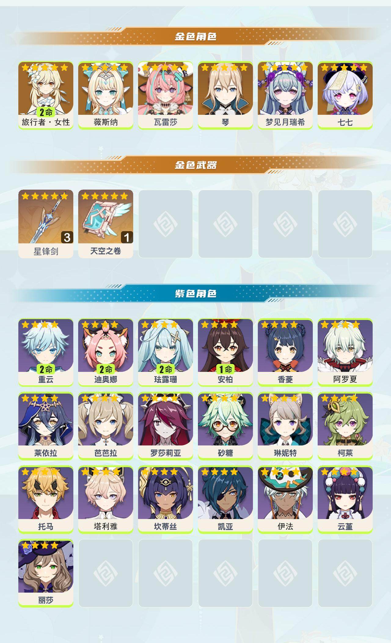 YSEY414361原神账号详情图2 YSEY414361原神账号详情图2