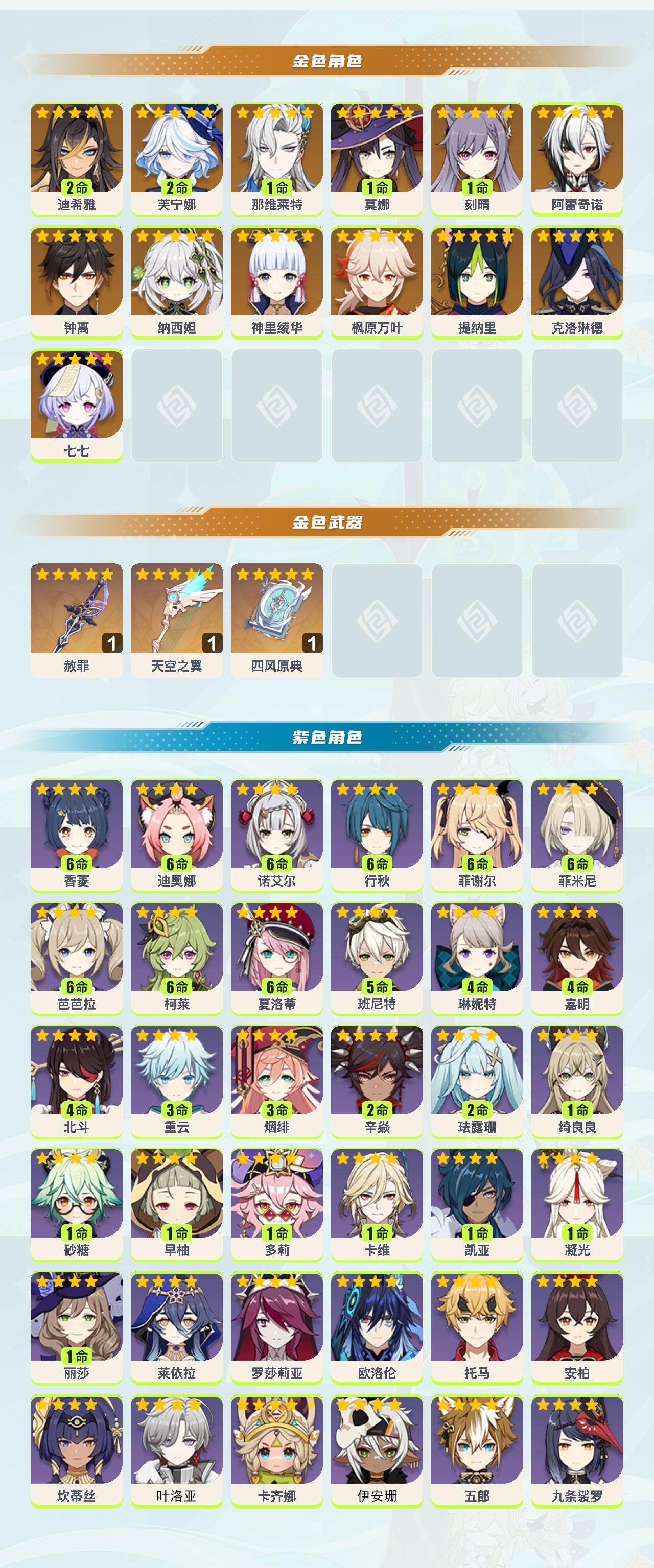 YSEY414385原神账号详情图2 YSEY414385原神账号详情图2